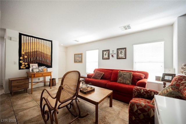 living room with visible vents