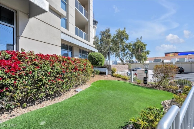 view of yard with fence