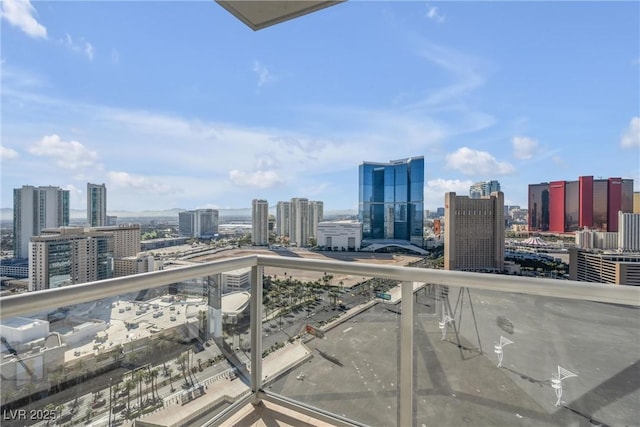 balcony with a view of city