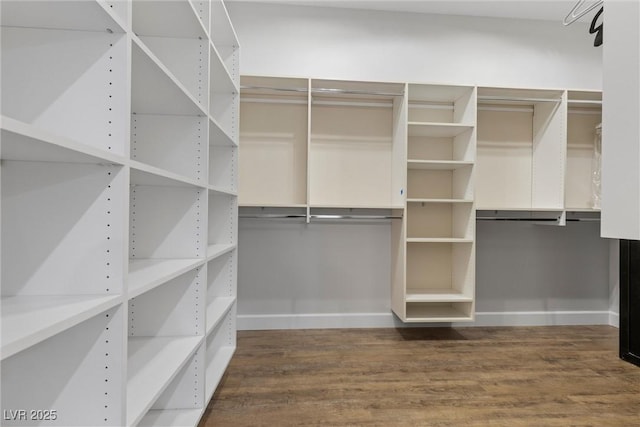 spacious closet with wood finished floors