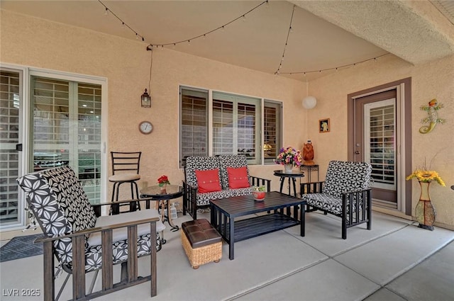 view of patio with an outdoor hangout area