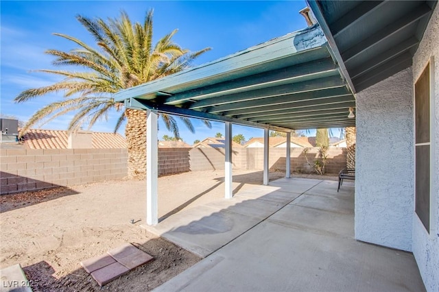 view of patio with a fenced backyard