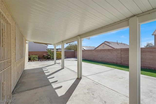 view of patio with a fenced backyard