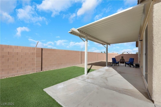 view of patio / terrace with a fenced backyard