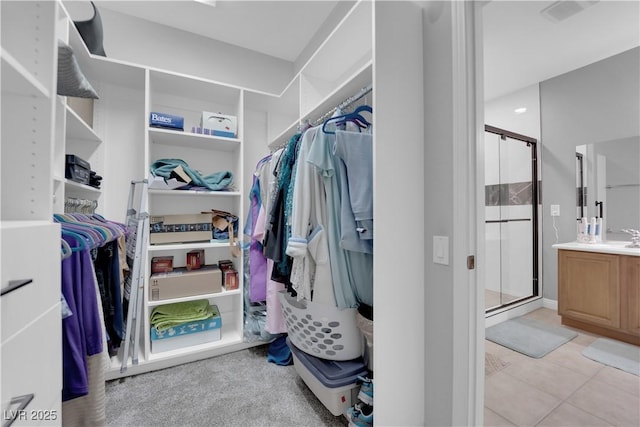 walk in closet with a sink