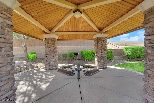 view of patio / terrace with fence