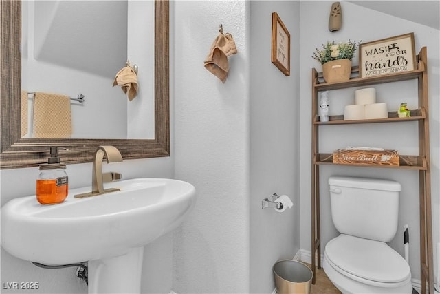 bathroom with a sink and toilet