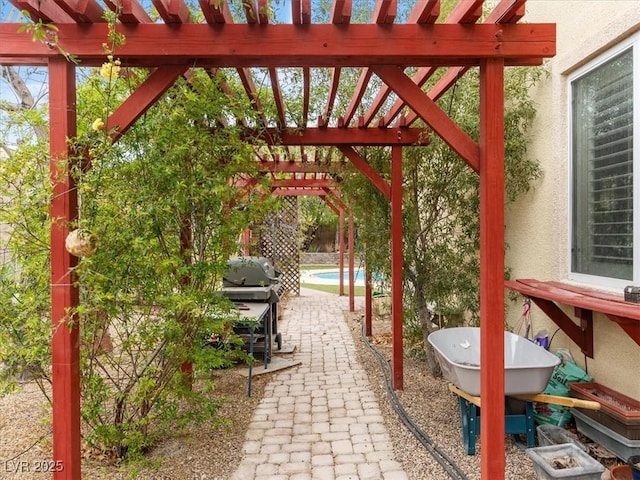 view of patio / terrace with a pergola