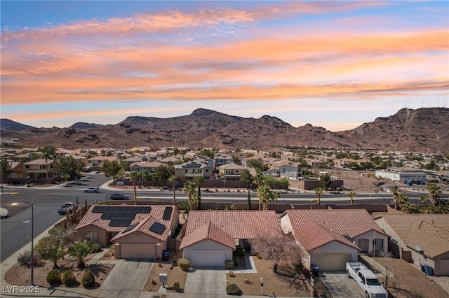 mountain view with a residential view