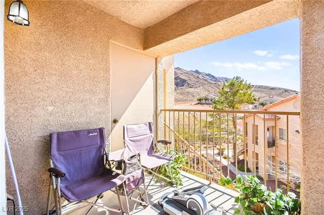 balcony with a mountain view