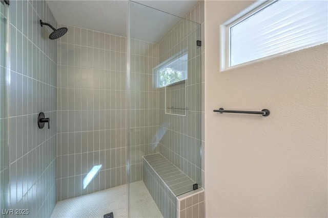 full bathroom featuring a shower stall