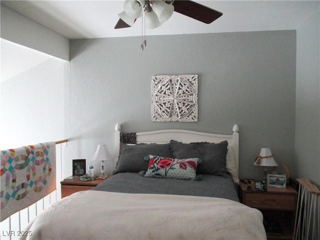 bedroom featuring ceiling fan