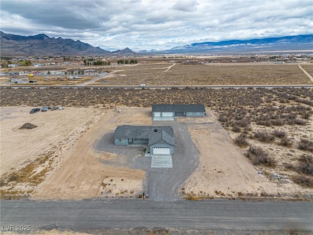 aerial view with a mountain view