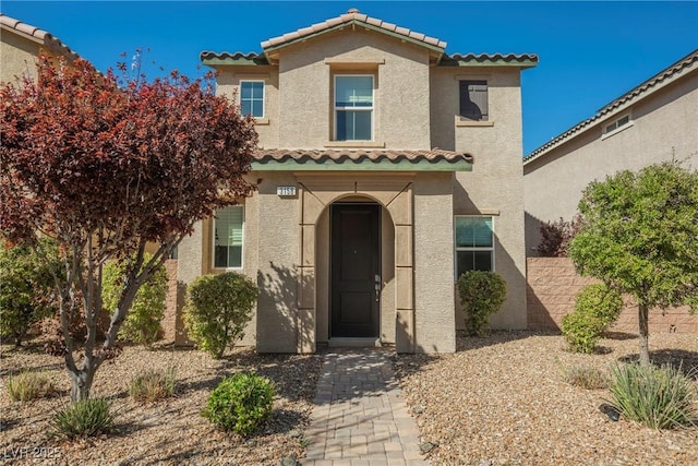 3158 Teaderman Walk, Henderson, NV 89044 - mediterranean / spanish-style home featuring a tile roof and stucco siding