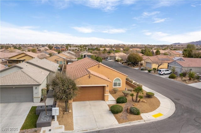 drone / aerial view with a residential view