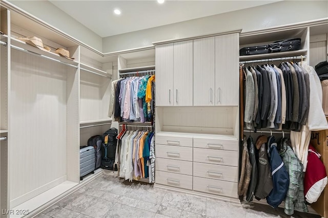 view of walk in closet