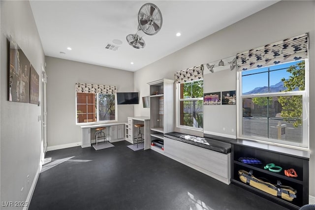 294 Besame Ct, Las Vegas, NV 89138 - interior space with recessed lighting, baseboards, visible vents, and concrete flooring