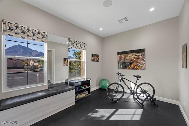 294 Besame Ct, Las Vegas, NV 89138 - exercise room with recessed lighting, baseboards, and visible vents