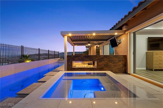 294 Besame Ct, Las Vegas, NV 89138 - view of pool featuring a fenced in pool, a fenced backyard, and an in ground hot tub