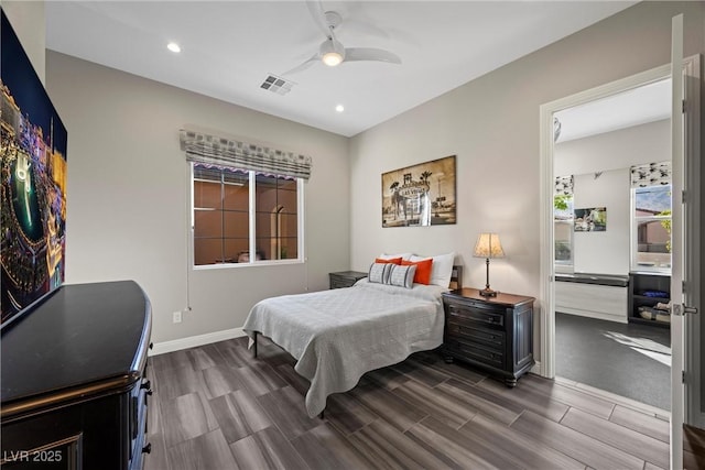 294 Besame Ct, Las Vegas, NV 89138 - bedroom featuring recessed lighting, baseboards, wood finish floors, and visible vents