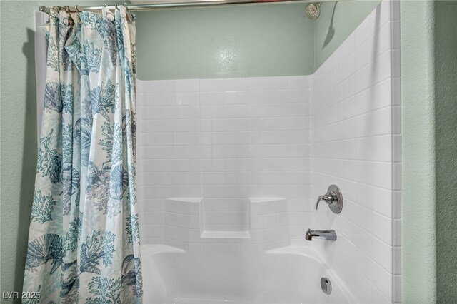 full bathroom featuring shower / bath combo