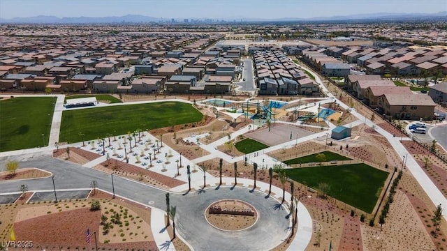 aerial view with a residential view