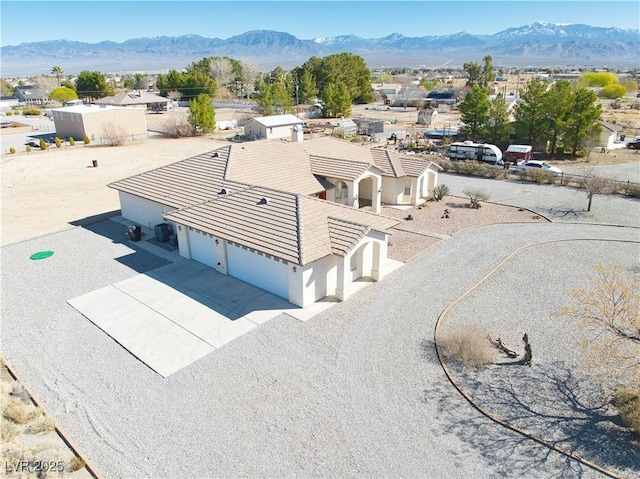 aerial view featuring a mountain view