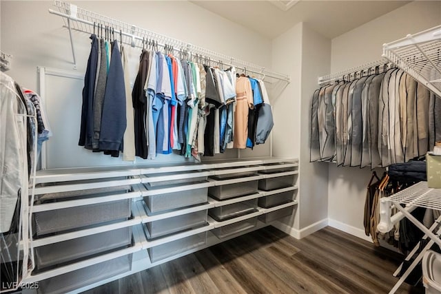 spacious closet with wood finished floors