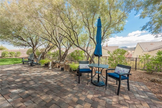 view of patio with a fenced backyard