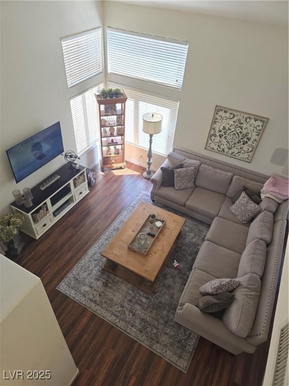 living area featuring wood finished floors