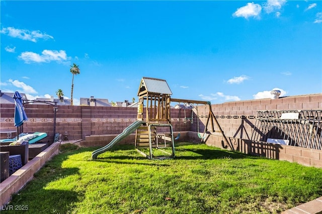 3258 Del Marino St, Las Vegas, NV 89121 - view of play area with a fenced backyard