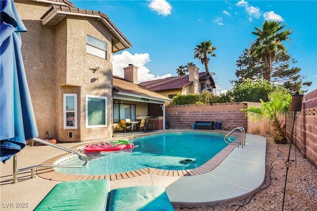 3258 Del Marino St, Las Vegas, NV 89121 - view of pool with a fenced backyard and a patio area