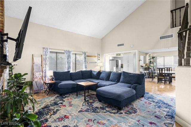3258 Del Marino St, Las Vegas, NV 89121 - living area with high vaulted ceiling and plenty of natural light