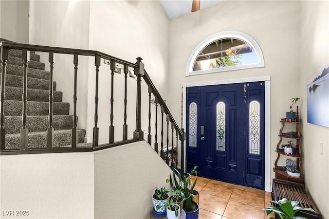3258 Del Marino St, Las Vegas, NV 89121 - tiled entryway with stairs and a high ceiling