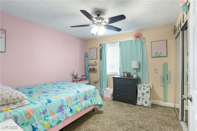 3258 Del Marino St, Las Vegas, NV 89121 - carpeted bedroom featuring a textured ceiling and ceiling fan