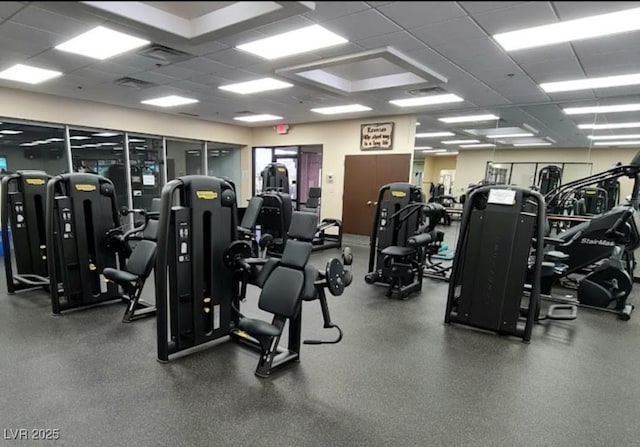 3117 Brightridge Dr, Las Vegas, NV 89134 - workout area with a drop ceiling