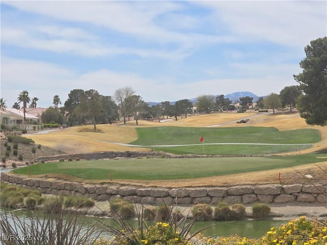 3117 Brightridge Dr, Las Vegas, NV 89134 - view of community featuring view of golf course, a mountain view, and a lawn