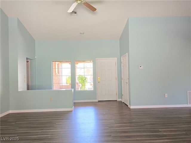 3117 Brightridge Dr, Las Vegas, NV 89134 - foyer entrance with wood finished floors and ceiling fan