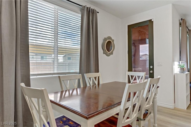 dining room featuring light wood finished floors