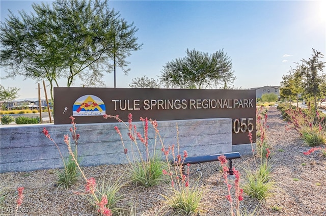 view of community sign