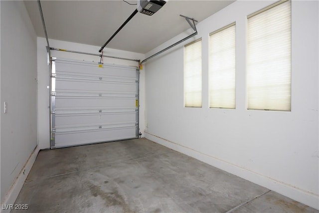 garage with baseboards