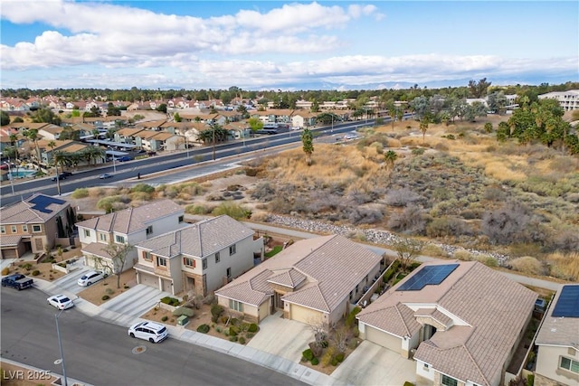 drone / aerial view with a residential view