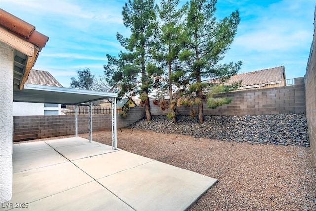 view of patio / terrace featuring a fenced backyard