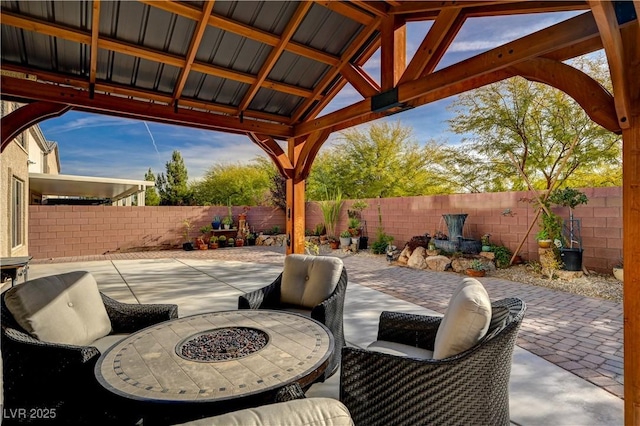 view of patio featuring a fenced backyard