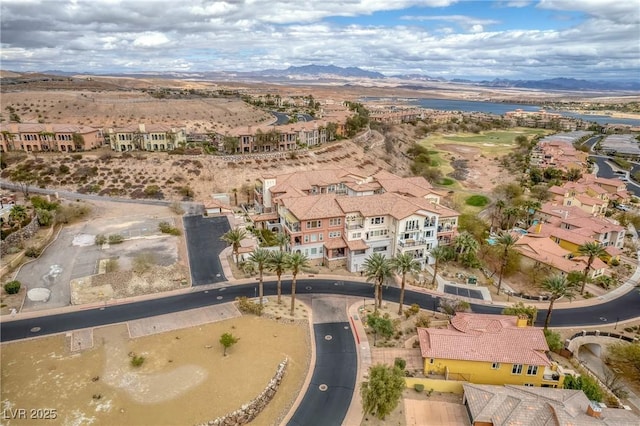 bird's eye view with a mountain view and a residential view