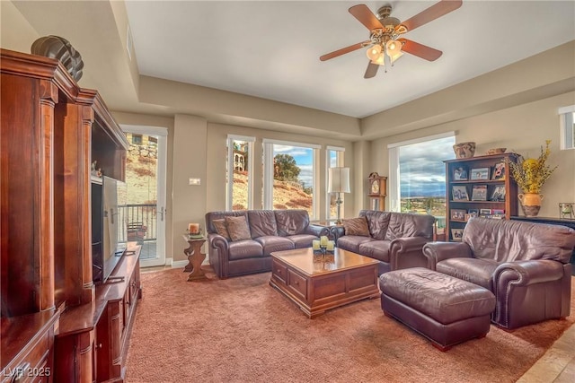 64 Strada Principale Unit 307, Henderson, NV 89011 - living area featuring ceiling fan and carpet