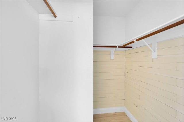 spacious closet with light wood-type flooring