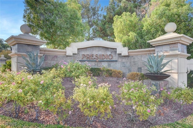 view of community sign