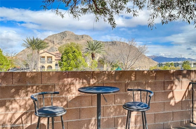 exterior space with a mountain view