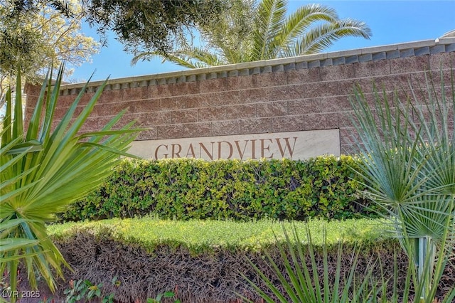 view of community sign